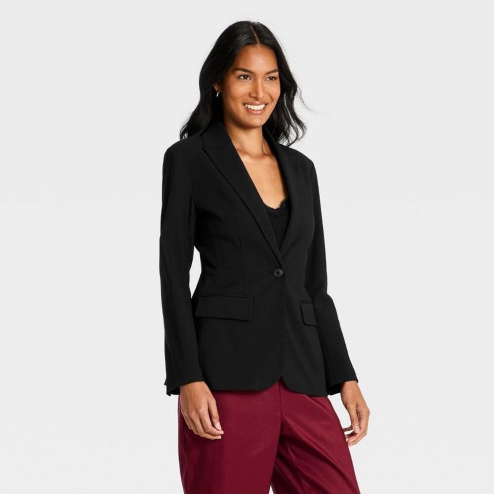 Women's Long Sleeve Blazer - A New Day Black M